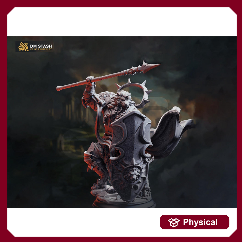 Paladin Miniature | Lionfolk Holy Knight | Resin RPG Figure - Only-Games