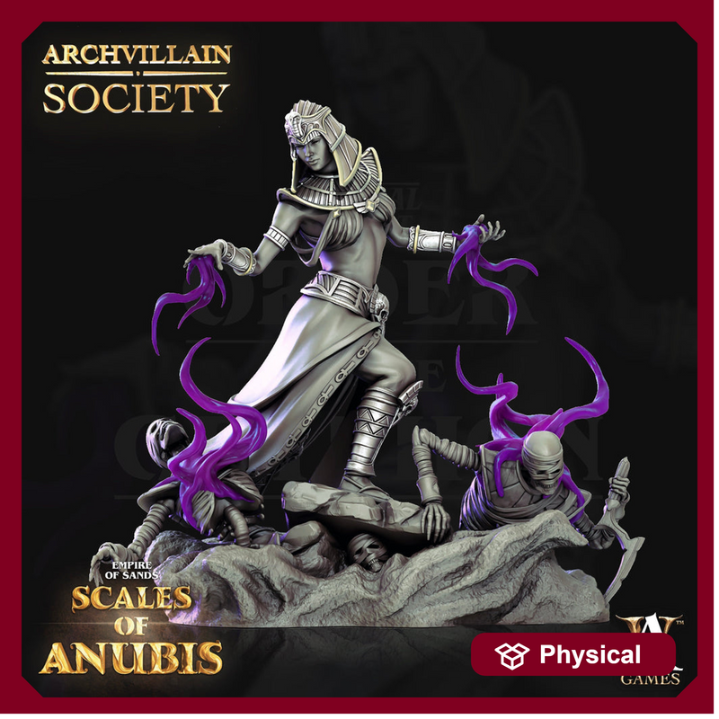 Egyptian Necromancer Sorcerer Human Female | 28mm, 32mm, 75mm Scales | Dungeons and Dragons | Pathfinder | - Only-Games
