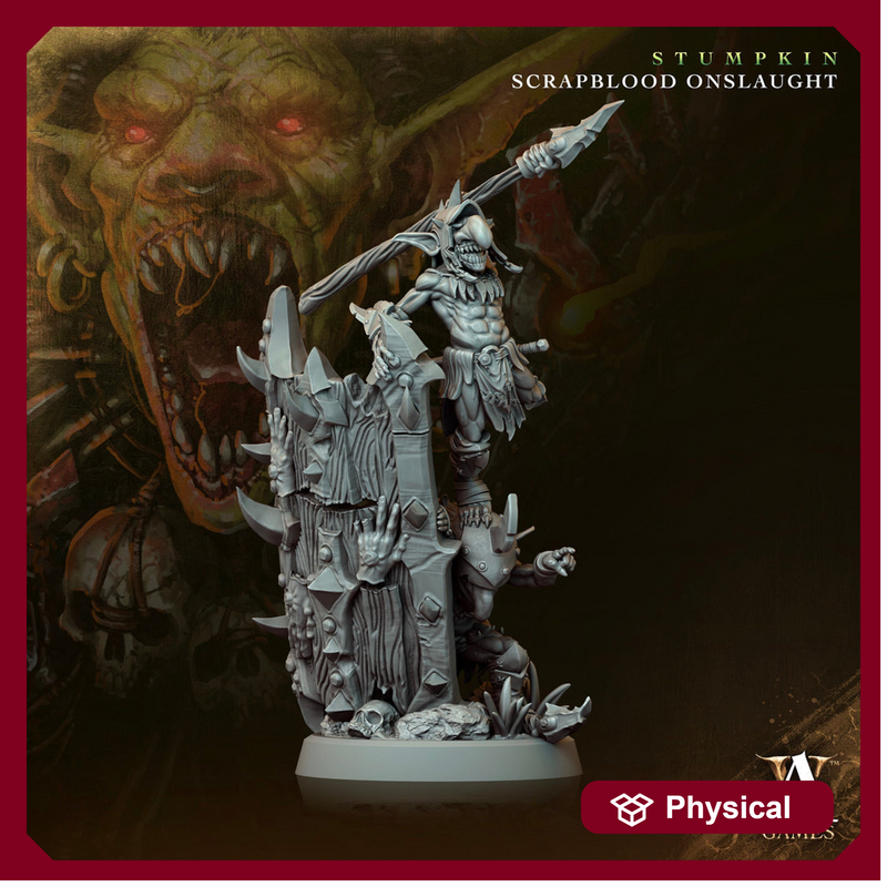 Goblin Pair with Tower Shield | Dungeons and Dragons | 28mm,32mm,54mm,75mm,100mm Scales | Pathfinder Mini for Painting | Archvillain Games - Only-Games