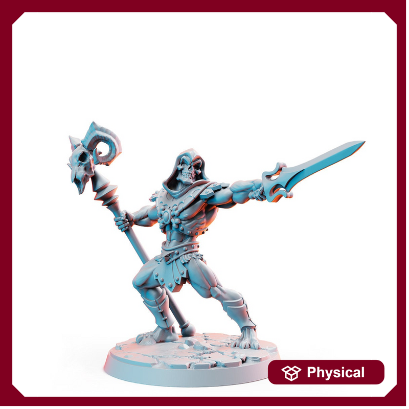SkullDor - Those Wonderful 80's| Evil Sorcerer Wizard | 28mm,32mm,75mm Scale | Animation Fan Art - Figurine mini - D&D 5e - RN Estudio - Only-Games