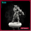 (0043) Female human tiefling firbolg half-orc barbarian with big sword