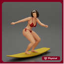 Sexy Girl in A Bikini Swimsuit Riding Wave on board