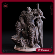 Human Fighter Evil Weapon Master, Oathbreaker Paladin | 28mm, 32mm,54mm,75mm, 100mm Scales | Player Character Mini-D&D 5e | Flesh of Gods - Only-Games