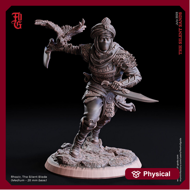 Human Rogue Thief Assassin | 28mm, 32mm, 54mm, 75mm, 100mm Scale Resin Miniature | Dungeons and Dragons | Flesh of Gods - Only-Games