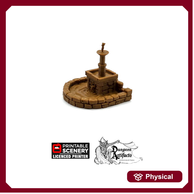 Town Fountain - King and Country - Printable Scenery Wargaming D&D DnD 28mm 32mm 40mm 54mm 75mm