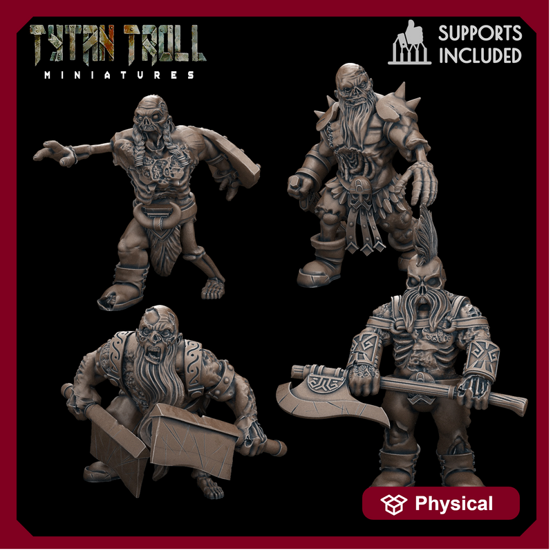 Zombie Dwarf Pack - TytanTroll Miniatures - DnD - Fantasy