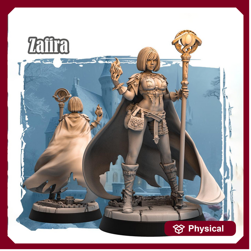 Human Female Wizard, Warlock, Sorcerer PC NPC | 28mm, 32mm,54mm, 75mm, 100mm Scale Resin Miniature | Dungeons and Dragons | - Only-Games