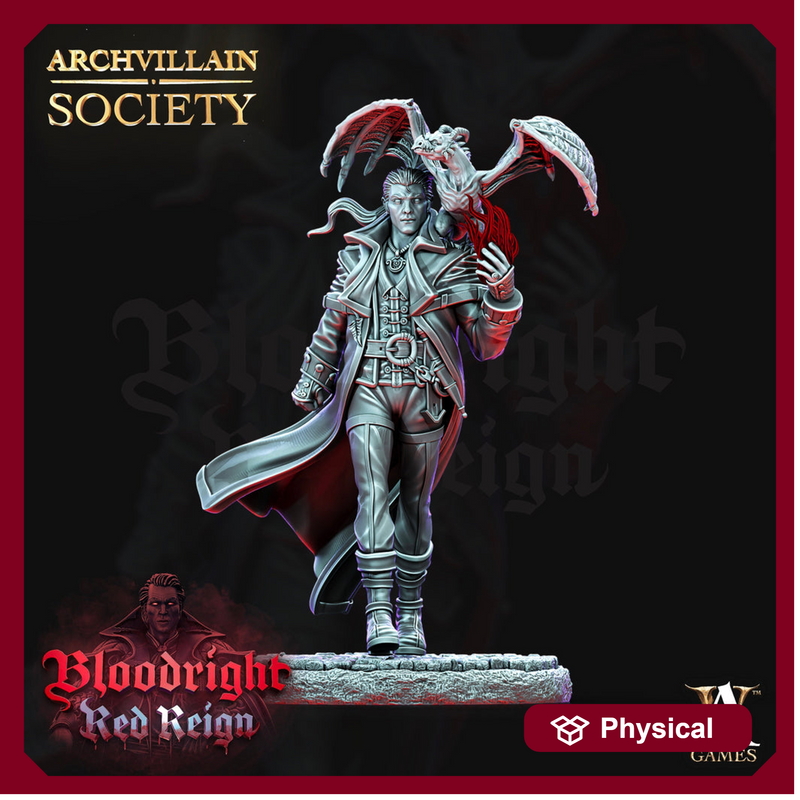 Human Male Sorcerer Warlock with pseudodragon Familiar |28mm,32mm,75mm Scales, 100mmTall| Dungeons and Dragons | Pathfinder | Battle Wizard - Only-Games