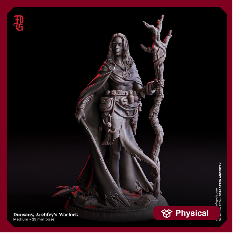 Circle of the Moon Druid, Cleric PC NPC | Resin Miniature 28mm,32mm,54mm,75mm,100mm Scale | Dungeons and Dragons, Pathfinder | Flesh of Gods - Only-Games