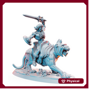 He-Darr on War Tigarr - Those Wonderful 80's| Fighter Barbarian | 28mm,32mm,75mm Scale | Animation Fan Art - Figurine - D&D 5e - RN Estudio - Only-Games