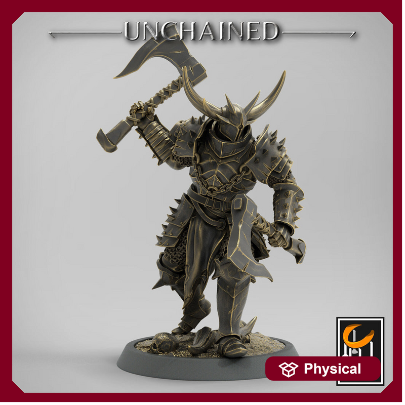 Fighter Dual Axes, Light Soldier, Oathbreaker Paladin, Unpainted Miniature| 28mm, 32mm,54mm,75mm,100mm Scales |Dungeons & Dragons Pathfinder - Only-Games