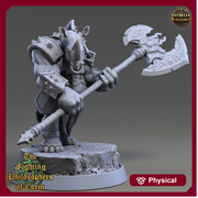 Rhinokin, Rhino-folk Warrior  Scales: 28mm, 32mm,54mm,75mm | D&D 5e Megaboss | Dungeons and Dragons | Pathfinder | Daybreak Miniatures - Only-Games