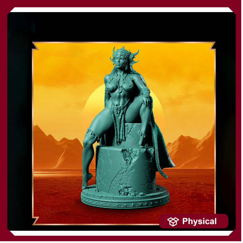 Human Female Sorcerer Queen, Wizard, Warlock PC NPC Unpainted Mini | 28mm,32mm,54mm,75mm,100mm Scales | Dungeons and Dragons | Pathfinder | - Only-Games