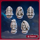 White Fangs Hunters Heads Set x5