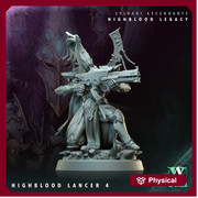 Sci-Fi Miniature Space Elf, Highblood Lancer  | 28mm,32mm, 54mm, 75mm,100mm Scales | Resin Mini | Archvillain Games - Only-Games
