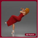 Leaning Back Receiving Kiss Long Dress Strappy Heels Hair Down