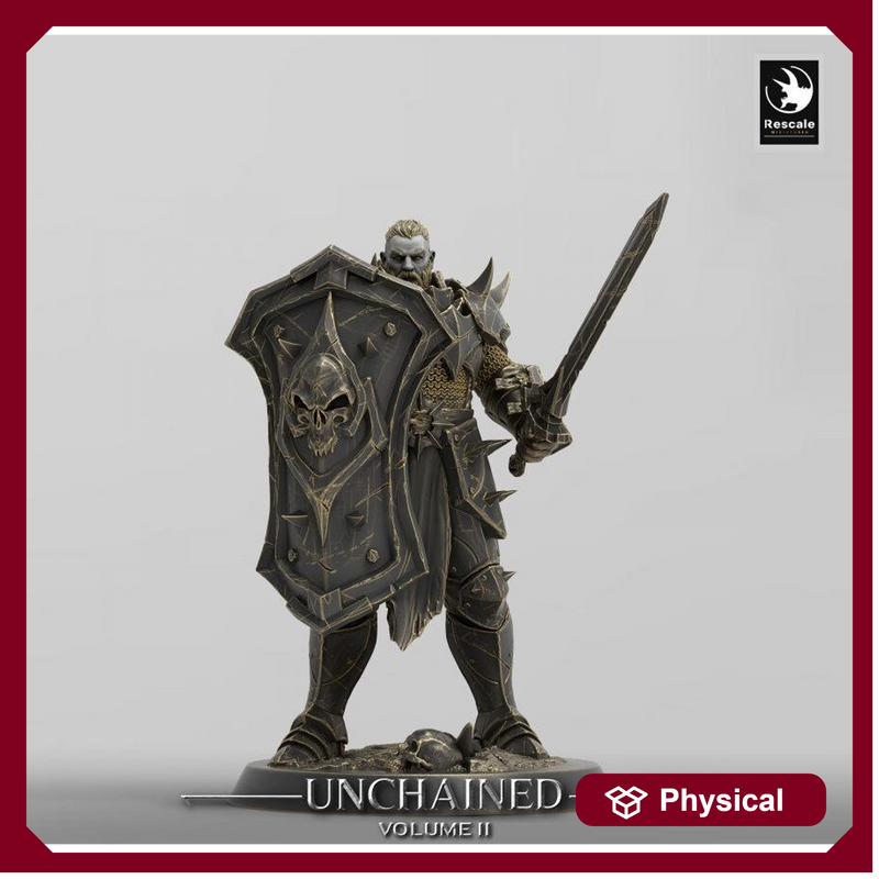 Oathbreaker Paladin, Fighter,Soldier Sword and Shield, DnD Unpainted Miniature| 28mm, 32mm,54mm,75mm,100mm Scales | Dungeons & Dragons - Only-Games