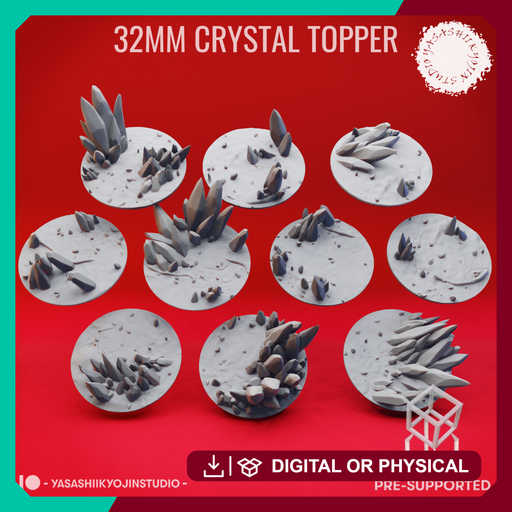 Basing Toppers - Crystal - 32mm (Pre-Supported) - Only-Games