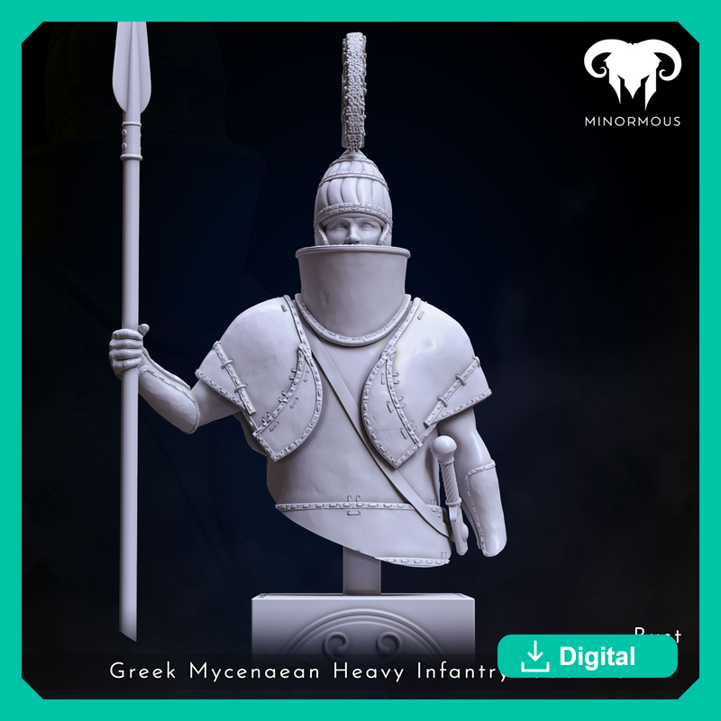 Bust - Greek Mycenaean Heavy Infantry 1500 B.C. Palace Guard!