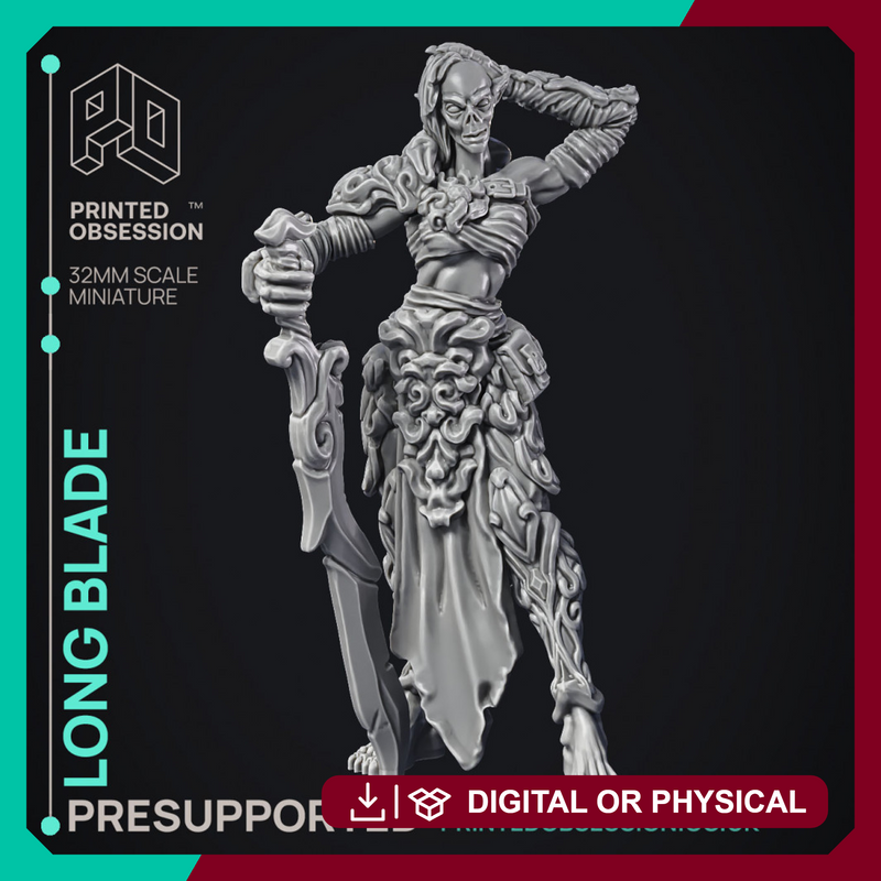 Long Blade - Gyth - PRESUPPORTED - D&D 32mm