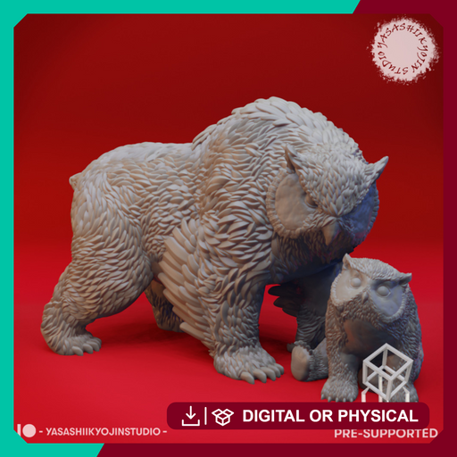 Owlbear + Cub - Tabletop Miniature (Pre-Supported) - Only-Games