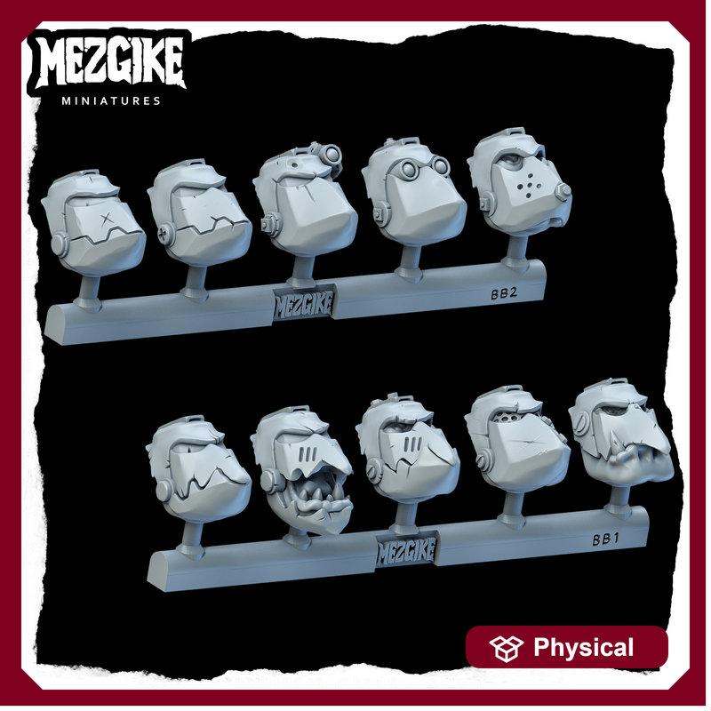 Orc beaky boyz heads (physical miniatures conversion pack)