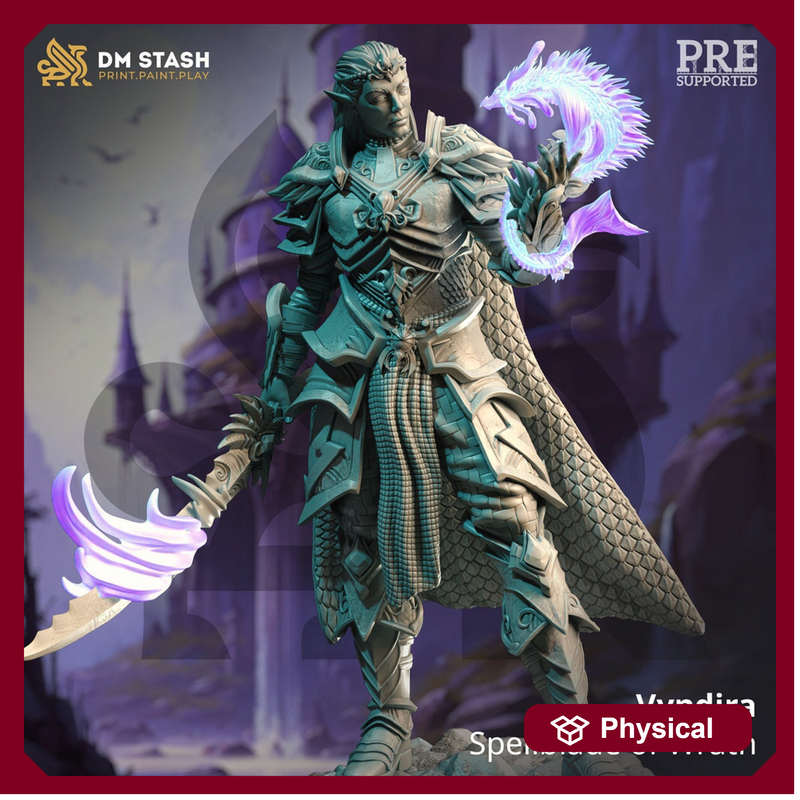 High Elf Fighter Spell blade, Eldritch Knight, Moon Elf,  Eladrin Miniature | 28mm, 32mm,54mm,75mm, 100mm Scales | Dungeons and Dragons  5E - Only-Games