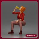 girl sitting drink during short peaceful break
