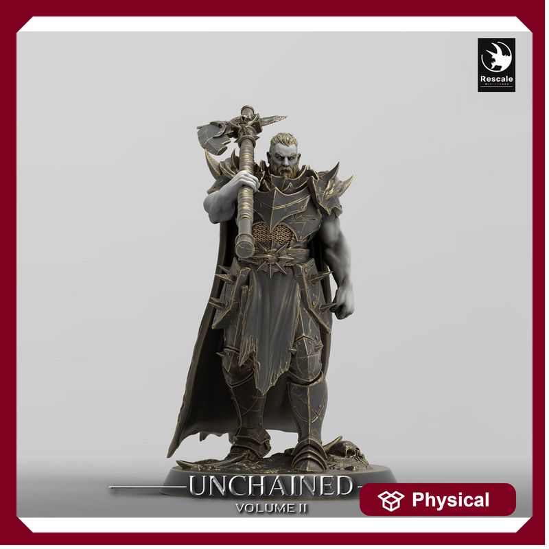 Oathbreaker Paladin, Fighter,Soldier Axe, DnD Unpainted Miniature| 28mm, 32mm,54mm,75mm,100mm Scales | Dungeons & Dragons - Only-Games