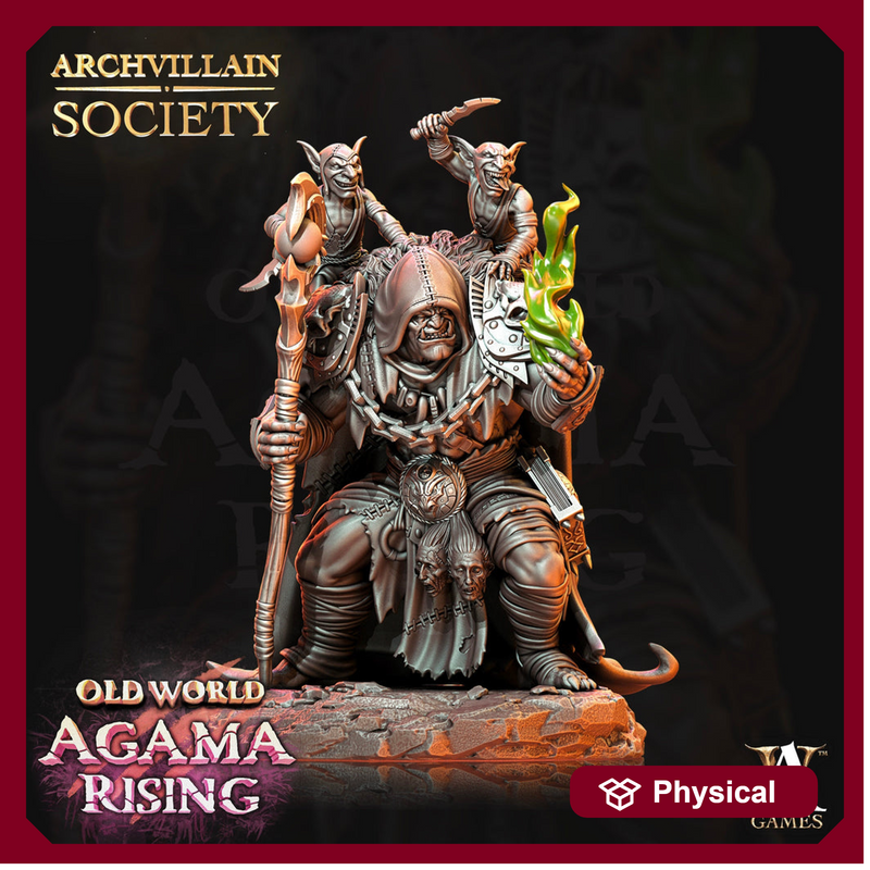 Half-Orc Male Warlock Miniature | 28mm, 32mm,54mm,75mm, 100mm Scales | Dungeons and Dragons | Pathfinder Orc |