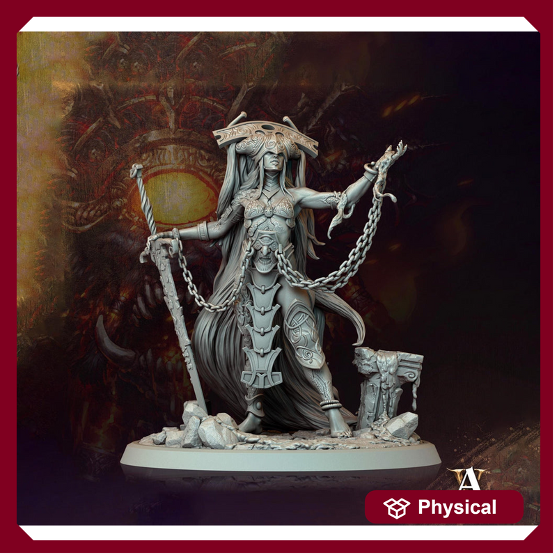 Human Female Sorcerer Warlock Cleric Necromancer |28mm,32mm,54mm,75mm,100mm Scales| Dungeons and Dragons | Pathfinder | Archvillain Games - Only-Games