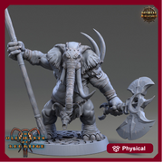 Luxodon Warrior Elephant Race  Scales: 28mm, 32mm,54mm,75mm | D&D 5e Megaboss | Dungeons and Dragons | Pathfinder | Daybreak Miniatures - Only-Games