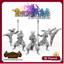Kingdom of Talarius - Order of the Golden Lotus,Warrior Monks x5 (32mm scale)