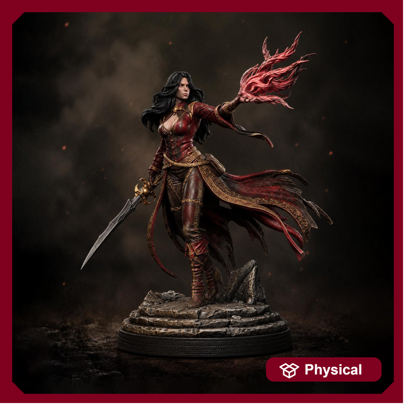 Malyra Eldritch Warlock STL | Female Tiefling Spellcaster Digital Mini for DnD 5E - Only-Games