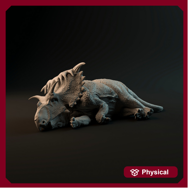 Kosmoceratops sleeping 1-35 scale dinosaur
