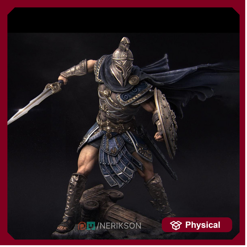Human Fighter, Perseus PC / NPC Unpainted Miniature | 28mm, 32mm,54mm,75mm, 100mm Scales | Dungeons and Dragons Pathfinder | NERIKSON - Only-Games