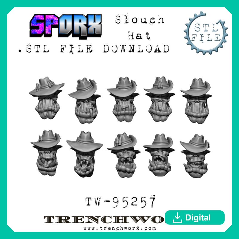 SpOrx Orc Slouch Hat Heads .STL - Only-Games