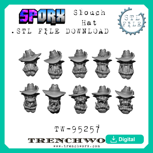 SpOrx Orc Slouch Hat Heads .STL - Only-Games