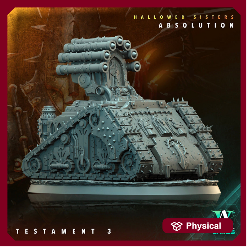 Sci-Fi Miniature Transport Vehicle Hallowed Sisters Absolution | 28mm/32mm Scale, 120mm x 90mm Oval BASE | Resin Mini | Archvillain Games - Only-Games