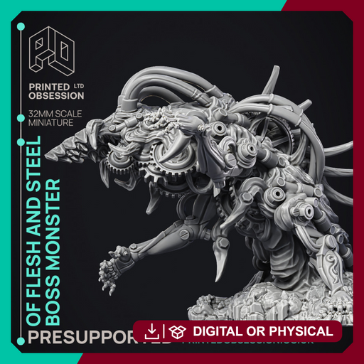 Of Flesh and Steel - Boss Monster - 150 mm - PRESUPPORTED - 32mm Scale - Only-Games