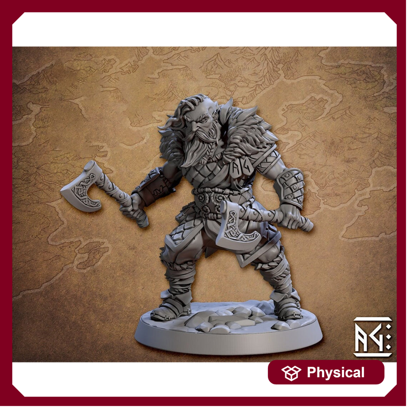 Northman Ranger Fighter Barbarian | 28mm, 32mm, 54mm,75mm,100mm Scale Resin Miniature Dungeons and Dragons D&D Pathfinder | Artisan Guild - Only-Games