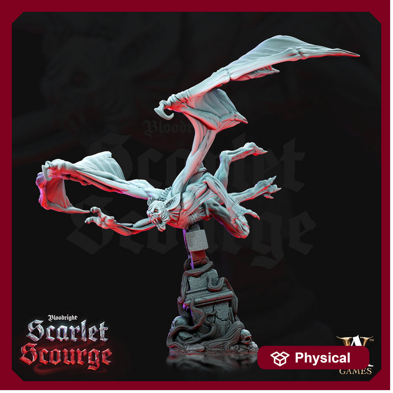 Feral Vampire Spawn Flying | 28mm, 32mm Scales | Undead Dungeons and Dragons 5e Miniatures | Pathfinder | DnD Figurine | Archvillain Games - Only-Games