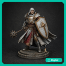 Kaedran the War Cleric - Fantasy Cleric STL Miniature