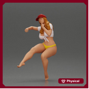 Sexy girl in cap thinking and playfully posing
