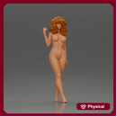 Naked Curly-Haired Woman Striking a Pose