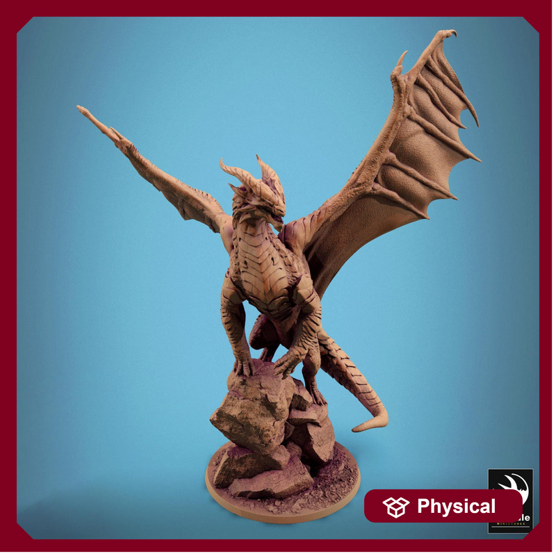 Legendary Dragon (4 sizes) D&D Miniature | 230mm Wing Span, 266mm Height | Resin Figurine | Dungeons and Dragons 5e Pathfinder | Great gift - Only-Games