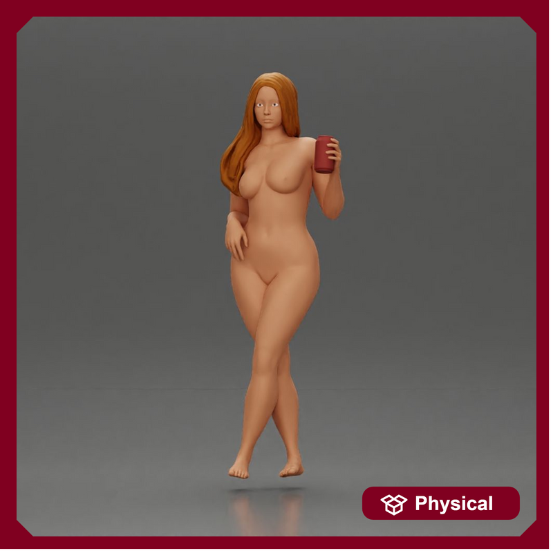 Naked Confident Style Holding a Drink