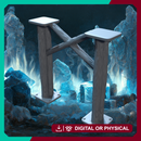 Barbarian Outpost Base Holder Small II - Elevated Platform Legs STL, DnD Terrain