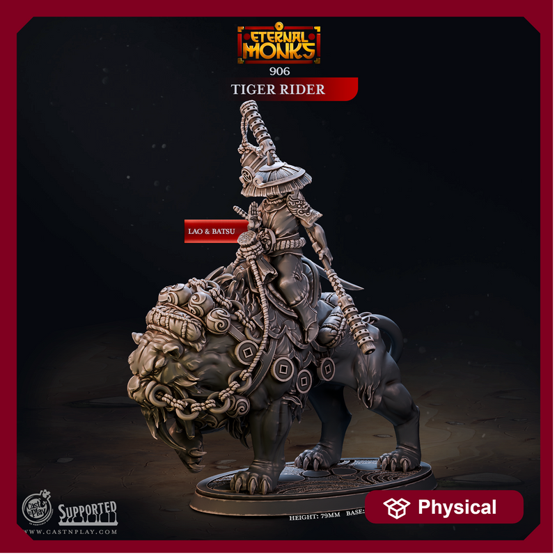 Tiger Rider - Eternal Monks - CastNPlay - Terrain Wargaming D&D DnD 28mm 32mm 40mm 54mm