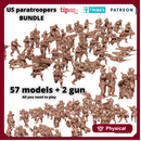 US paratroopers detachment - 28mm BUNDLE - 57 models + 2 guns